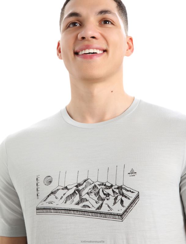 Icebreaker hombres camiseta merino tech lite ii manga corta alpes 3d 0V2J0432 ropa éter