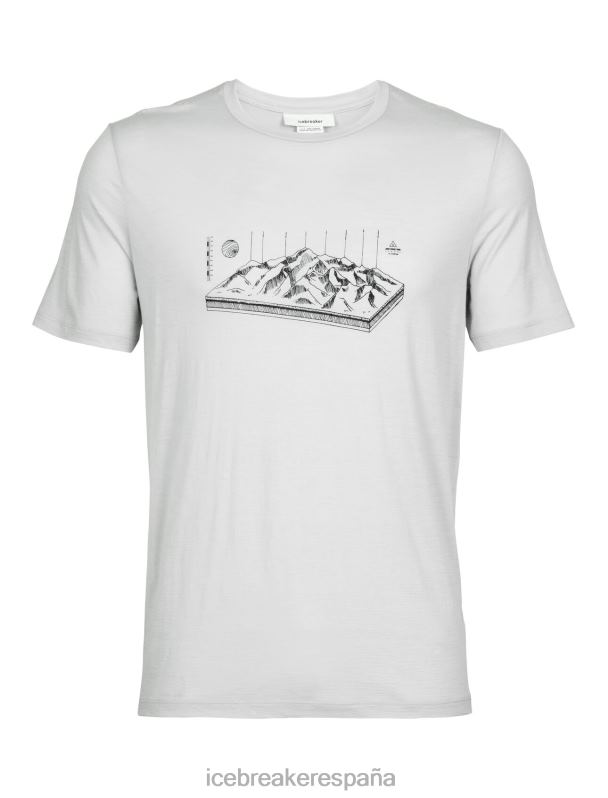 Icebreaker hombres camiseta merino tech lite ii manga corta alpes 3d 0V2J0432 ropa éter