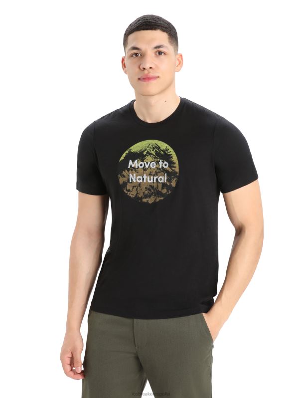 Icebreaker hombres camiseta merino tech lite ii manga corta alpes naturales 0V2J0367 ropa negro