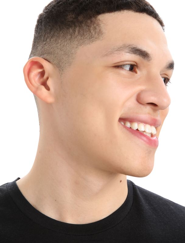 Icebreaker hombres camiseta merino tech lite ii manga corta alpes naturales 0V2J0367 ropa negro