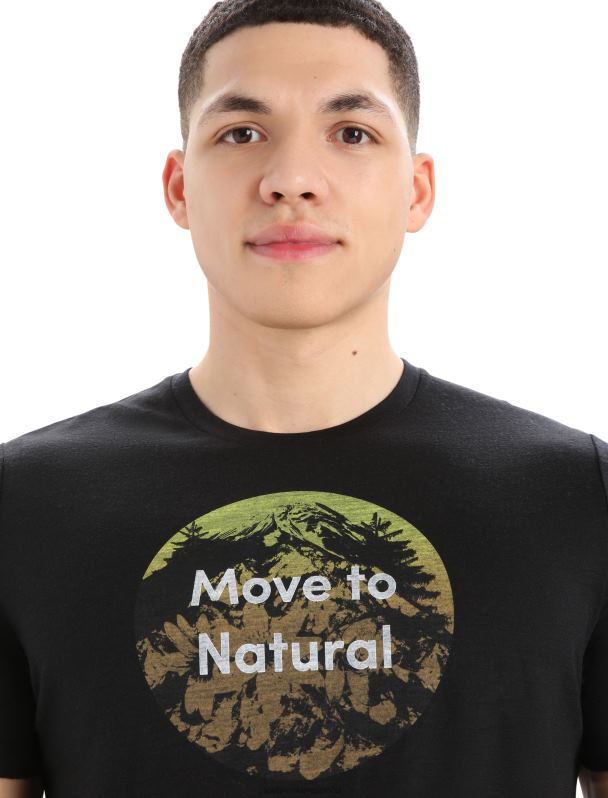 Icebreaker hombres camiseta merino tech lite ii manga corta alpes naturales 0V2J0367 ropa negro