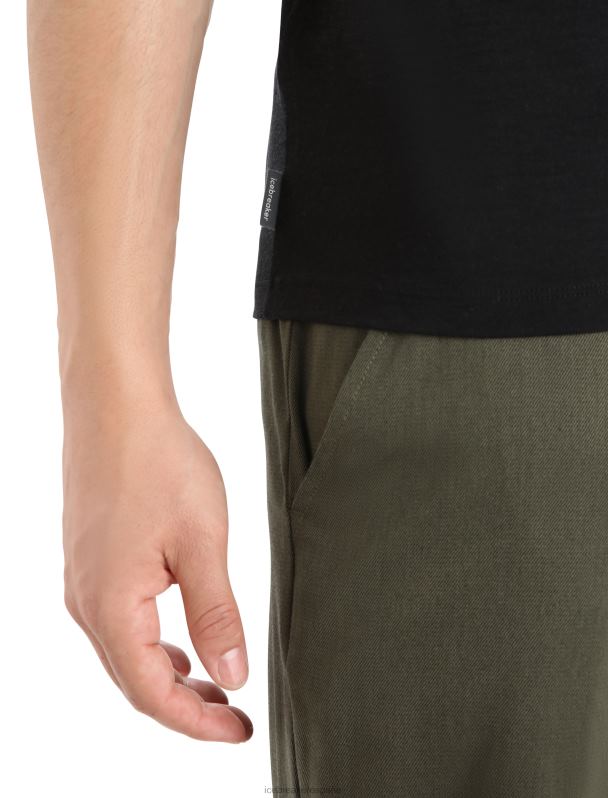 Icebreaker hombres camiseta merino tech lite ii manga corta alpes naturales 0V2J0367 ropa negro