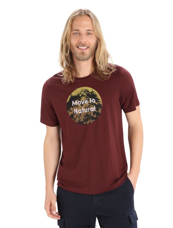 Icebreaker hombres camiseta merino tech lite ii manga corta alpes naturales 0V2J0368 ropa Café exprés