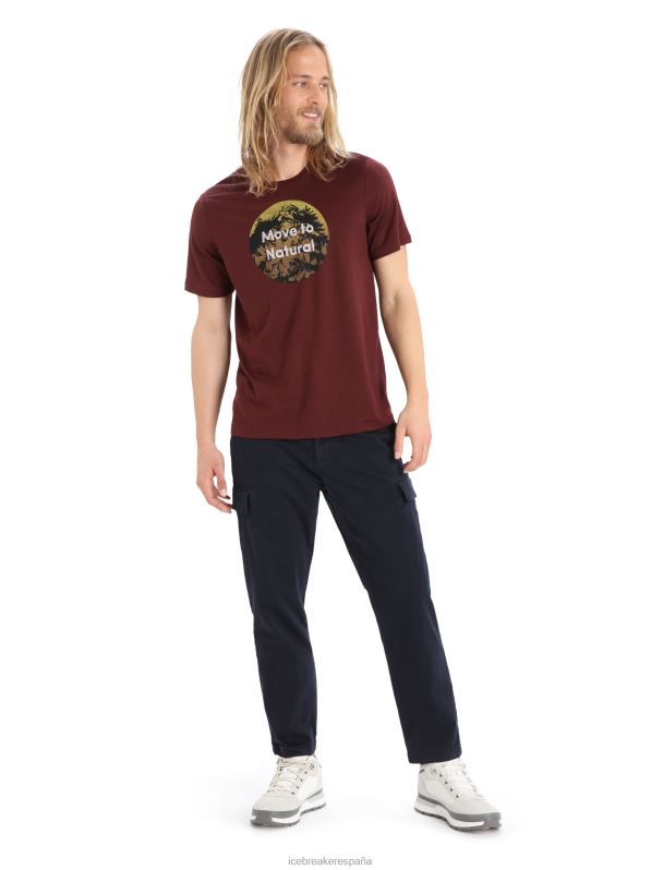 Icebreaker hombres camiseta merino tech lite ii manga corta alpes naturales 0V2J0368 ropa Café exprés