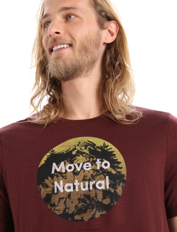 Icebreaker hombres camiseta merino tech lite ii manga corta alpes naturales 0V2J0368 ropa Café exprés