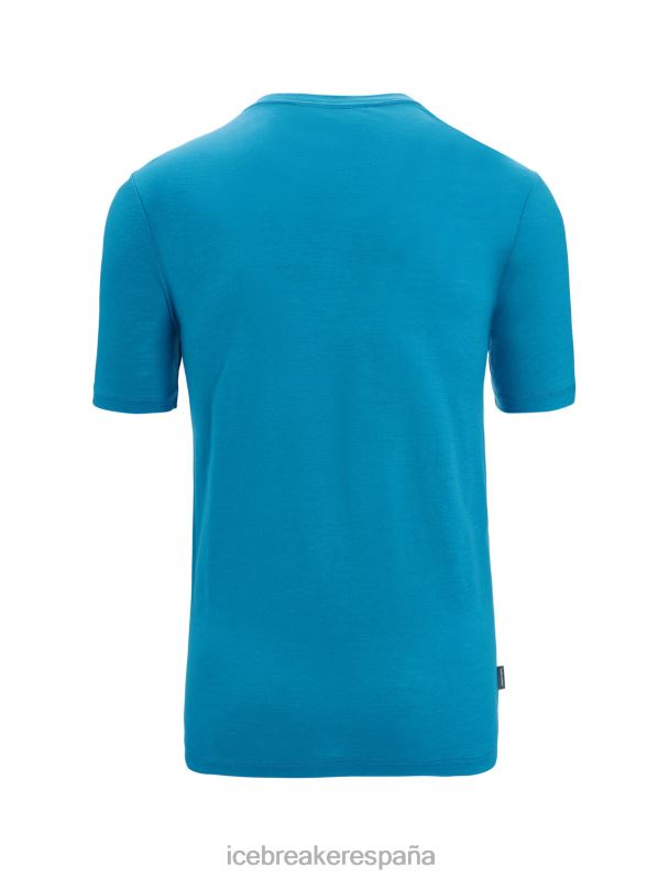 Icebreaker hombres camiseta merino tech lite ii manga corta brillo primaveral 0V2J045 ropa geo azul