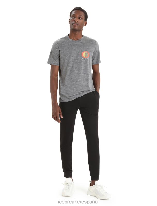 Icebreaker hombres camiseta merino tech lite ii manga corta brillo primaveral 0V2J046 ropa brezo de piedra arenisca