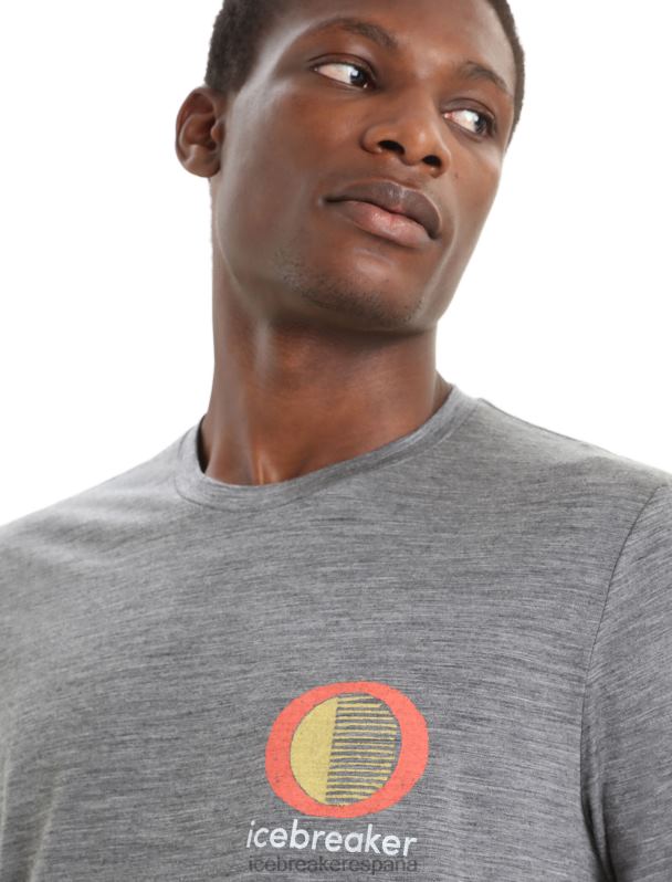 Icebreaker hombres camiseta merino tech lite ii manga corta brillo primaveral 0V2J046 ropa brezo de piedra arenisca