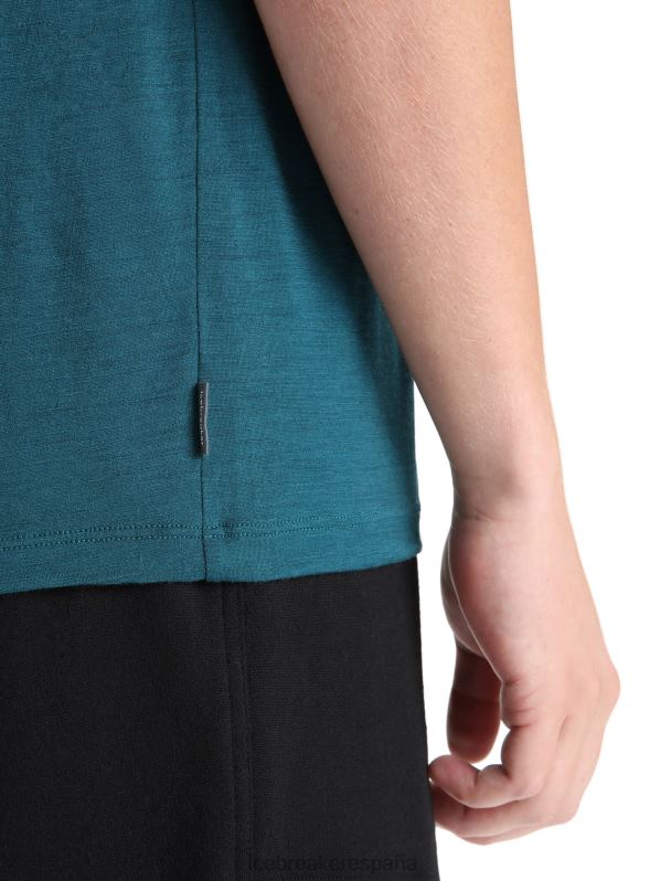 Icebreaker hombres camiseta merino tech lite ii manga corta cadence paths 0V2J058 ropa gloria verde