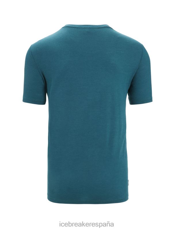 Icebreaker hombres camiseta merino tech lite ii manga corta cadence paths 0V2J058 ropa gloria verde