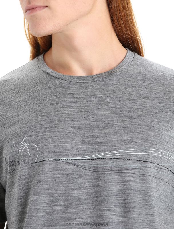 Icebreaker hombres camiseta merino tech lite ii manga corta cadence paths 0V2J059 ropa brezo de piedra arenisca