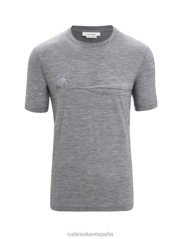 Icebreaker hombres camiseta merino tech lite ii manga corta cadence paths 0V2J059 ropa brezo de piedra arenisca