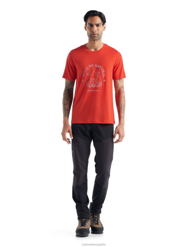 Icebreaker hombres camiseta merino tech lite ii manga corta canopy camper 0V2J0488 ropa lava