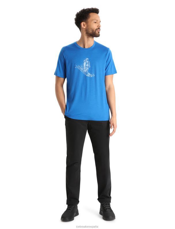 Icebreaker hombres camiseta merino tech lite ii manga corta esquí yeti 0V2J0364 ropa lazurita