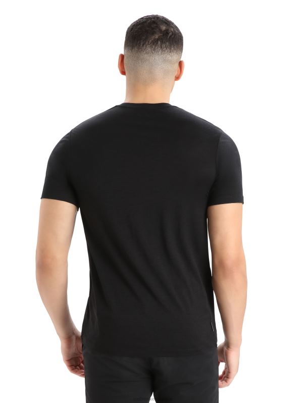 Icebreaker hombres camiseta merino tech lite ii manga corta estampado helecho 0V2J0341 ropa negro