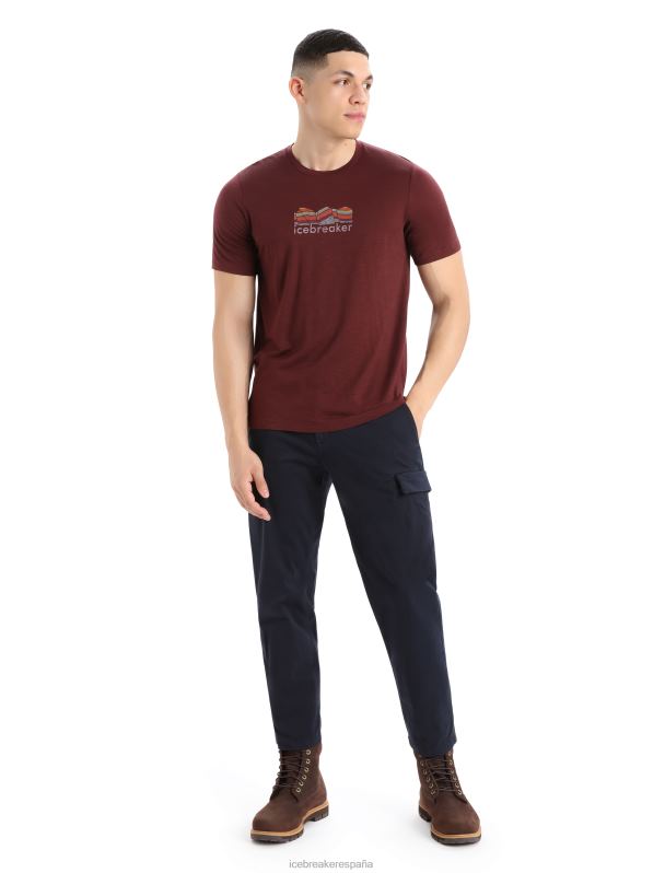 Icebreaker hombres camiseta merino tech lite ii manga corta geología de montaña 0V2J0382 ropa Café exprés