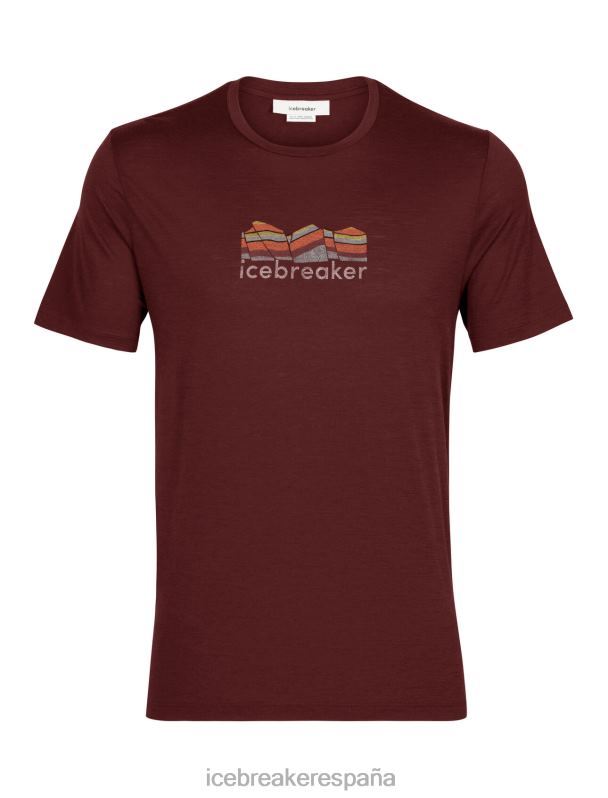 Icebreaker hombres camiseta merino tech lite ii manga corta geología de montaña 0V2J0382 ropa Café exprés