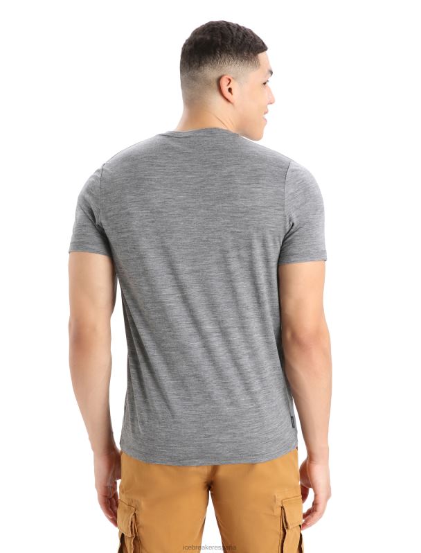 Icebreaker hombres camiseta merino tech lite ii manga corta geología de montaña 0V2J0383 ropa brezo de piedra arenisca