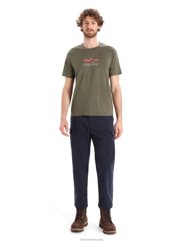 Icebreaker hombres camiseta merino tech lite ii manga corta geología de montaña 0V2J0384 ropa cargarse