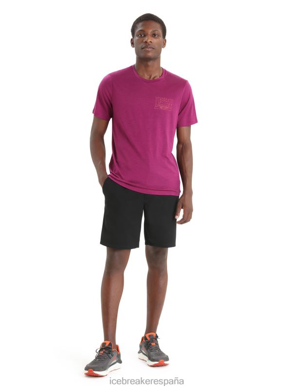 Icebreaker hombres camiseta merino tech lite ii manga corta mountain sunset 0V2J082 ropa ir baya