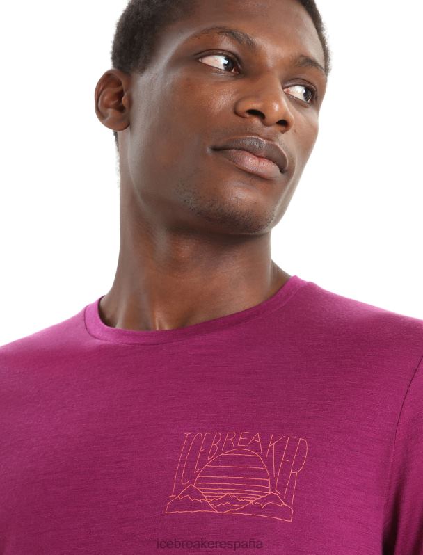 Icebreaker hombres camiseta merino tech lite ii manga corta mountain sunset 0V2J082 ropa ir baya