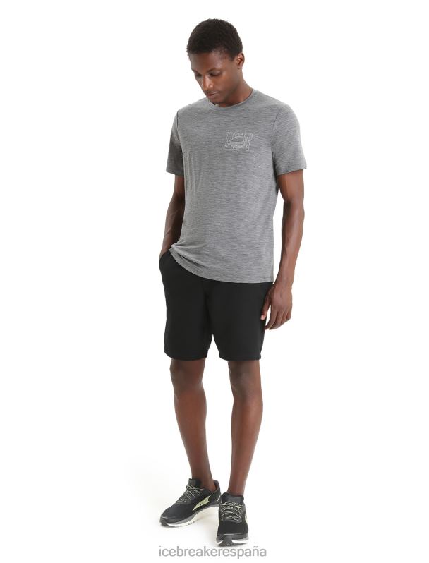 Icebreaker hombres camiseta merino tech lite ii manga corta mountain sunset 0V2J083 ropa brezo de piedra arenisca