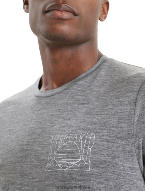 Icebreaker hombres camiseta merino tech lite ii manga corta mountain sunset 0V2J083 ropa brezo de piedra arenisca