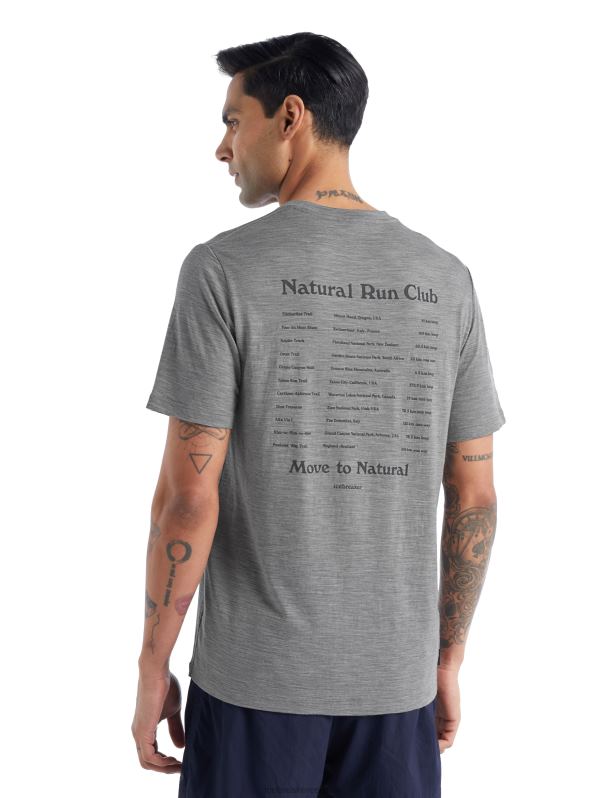Icebreaker hombres camiseta merino tech lite ii manga corta natural run club 0V2J0477 ropa brezo del metro