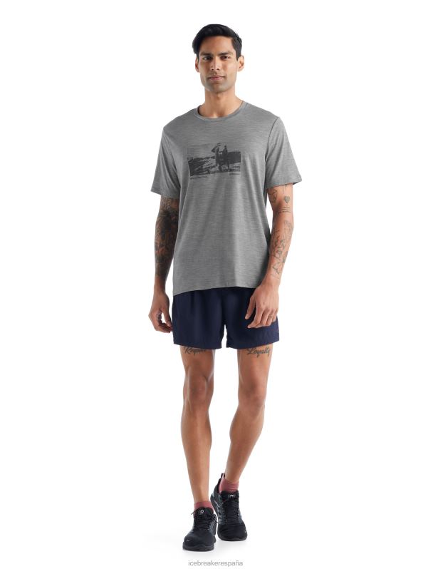 Icebreaker hombres camiseta merino tech lite ii manga corta natural run club 0V2J0477 ropa brezo del metro