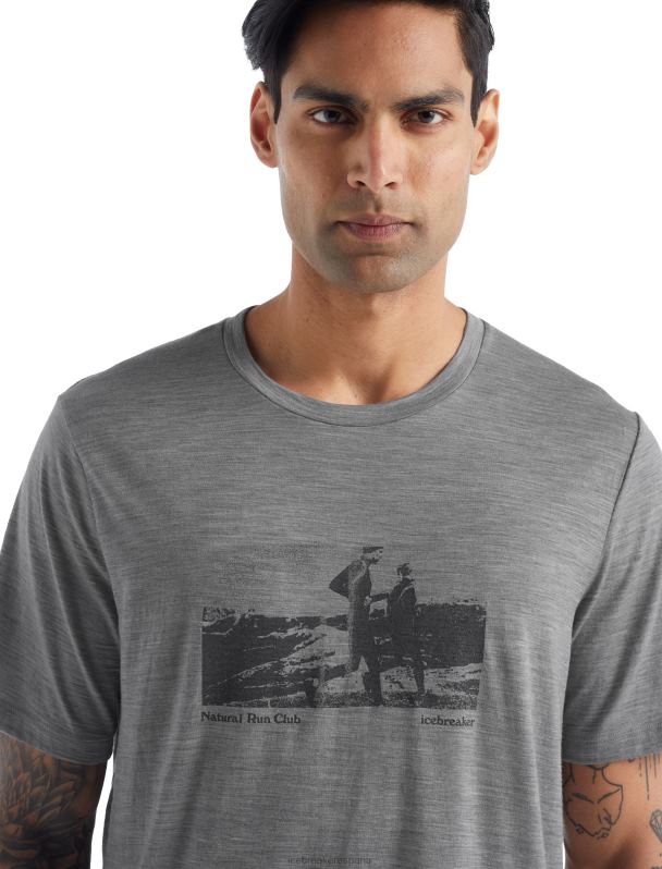 Icebreaker hombres camiseta merino tech lite ii manga corta natural run club 0V2J0477 ropa brezo del metro