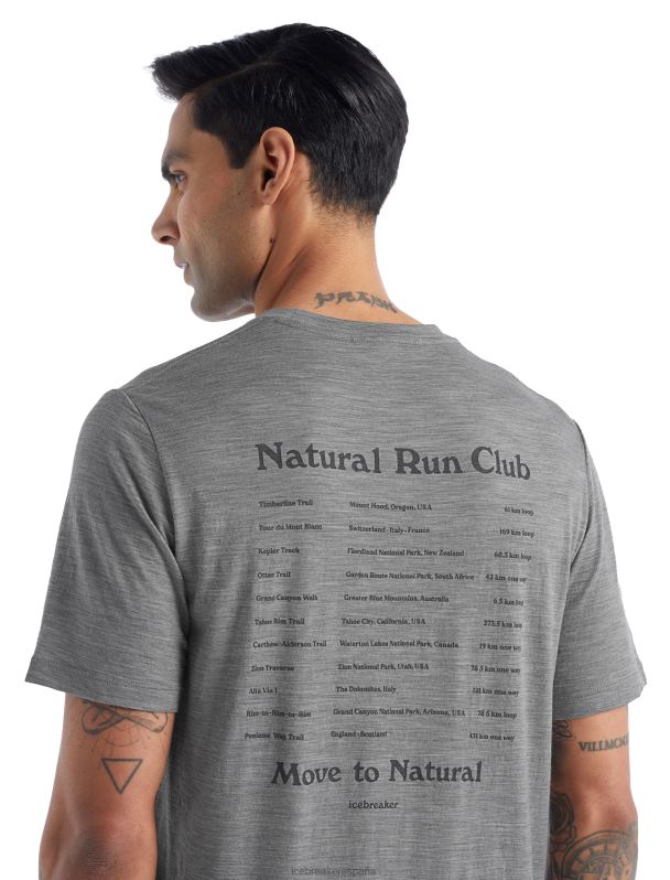 Icebreaker hombres camiseta merino tech lite ii manga corta natural run club 0V2J0477 ropa brezo del metro