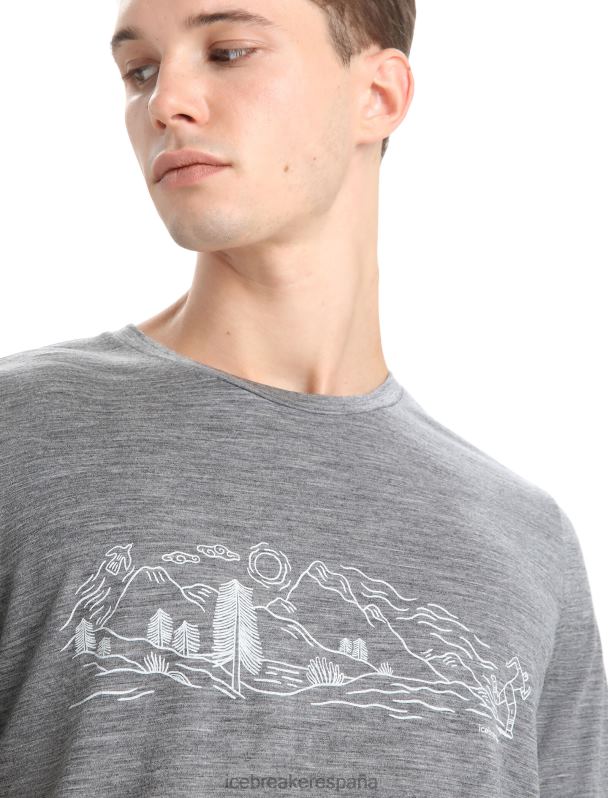 Icebreaker hombres camiseta merino tech lite ii manga corta naturaleza sprint 0V2J054 ropa brezo de piedra arenisca