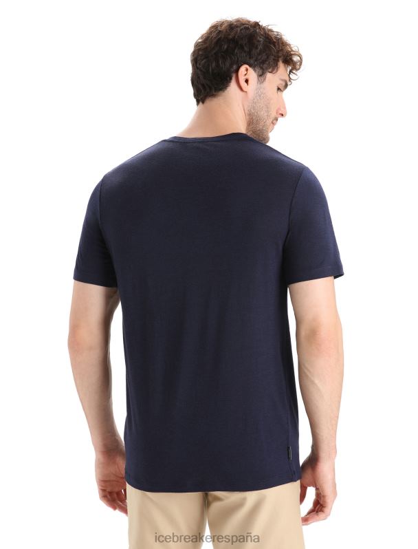 Icebreaker hombres camiseta merino tech lite ii manga corta naturaleza sprint 0V2J055 ropa azul marino de medianoche