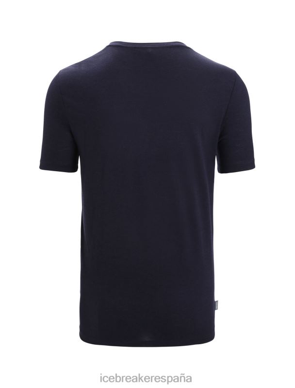 Icebreaker hombres camiseta merino tech lite ii manga corta naturaleza sprint 0V2J055 ropa azul marino de medianoche