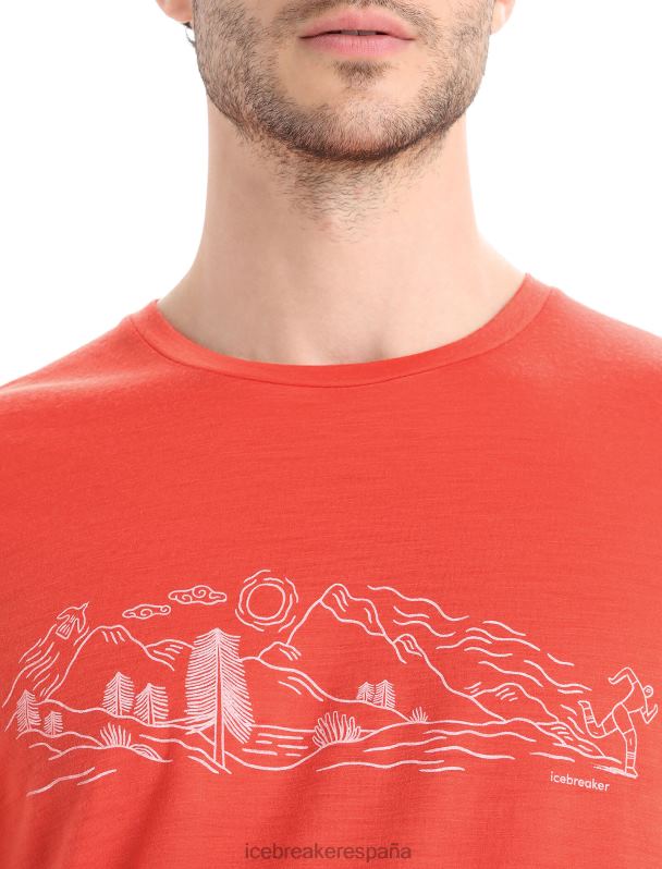 Icebreaker hombres camiseta merino tech lite ii manga corta naturaleza sprint 0V2J056 ropa tierra vibrante