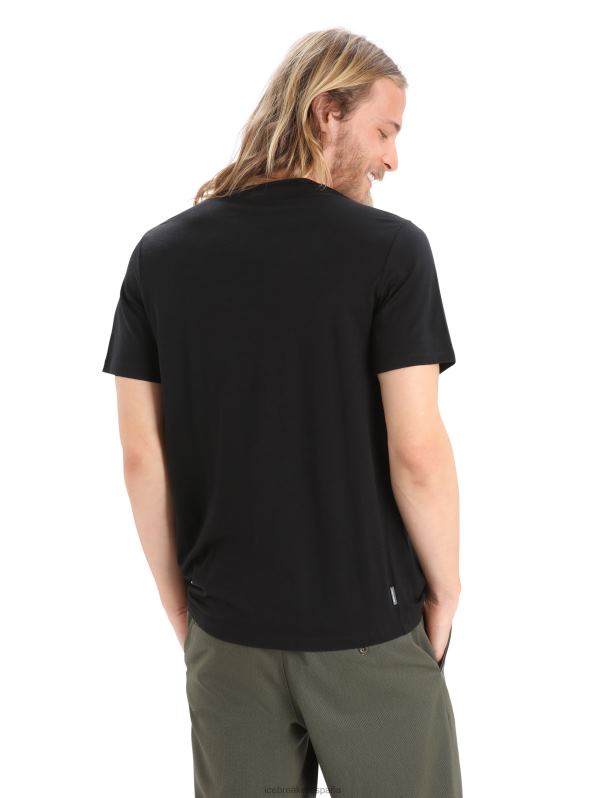 Icebreaker hombres camiseta merino tech lite ii manga corta notable gama 0V2J0411 ropa negro