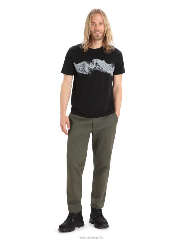 Icebreaker hombres camiseta merino tech lite ii manga corta notable gama 0V2J0411 ropa negro