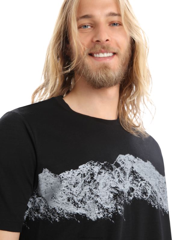 Icebreaker hombres camiseta merino tech lite ii manga corta notable gama 0V2J0411 ropa negro