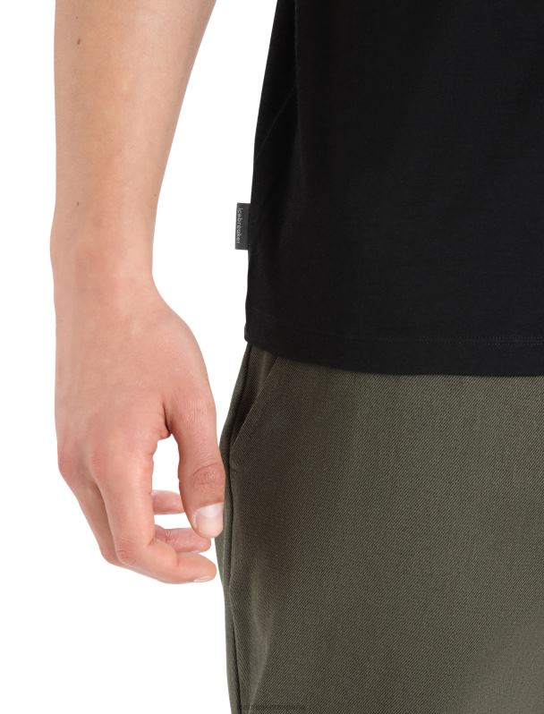 Icebreaker hombres camiseta merino tech lite ii manga corta notable gama 0V2J0411 ropa negro