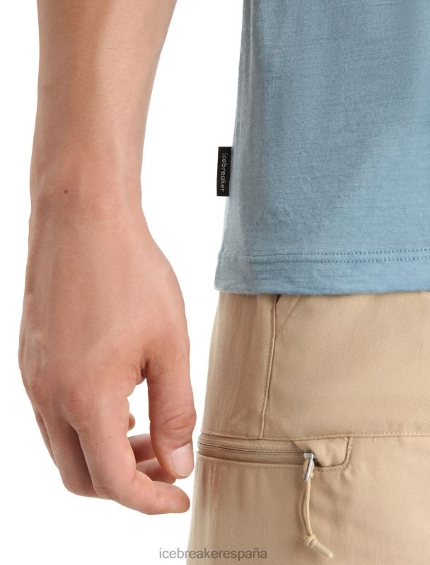 Icebreaker hombres camiseta merino tech lite ii manga corta polar padel 0V2J065 ropa azul astral