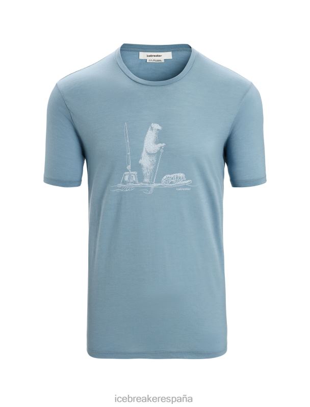 Icebreaker hombres camiseta merino tech lite ii manga corta polar padel 0V2J065 ropa azul astral