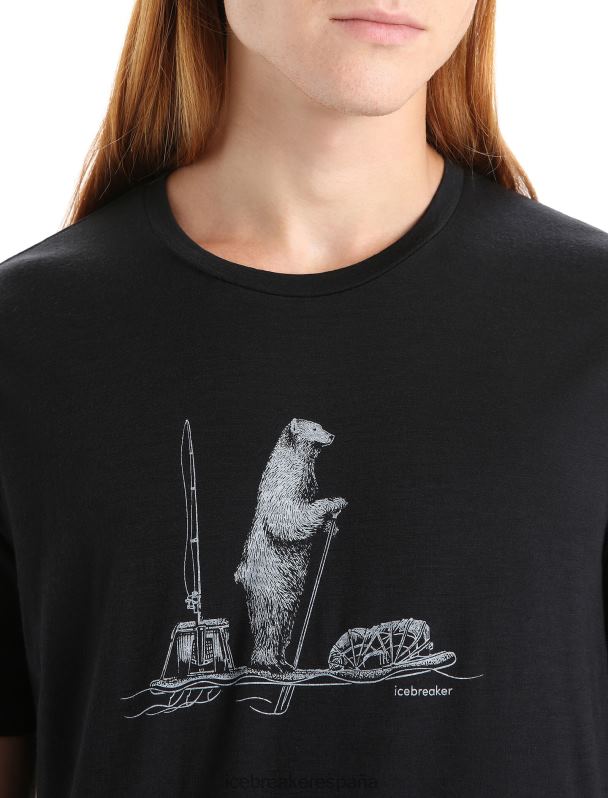 Icebreaker hombres camiseta merino tech lite ii manga corta polar padel 0V2J066 ropa negro