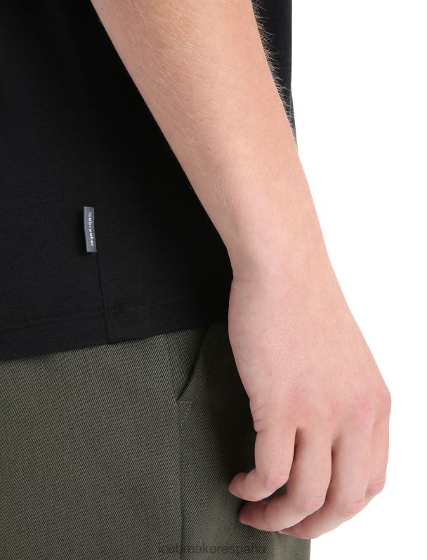 Icebreaker hombres camiseta merino tech lite ii manga corta polar padel 0V2J066 ropa negro