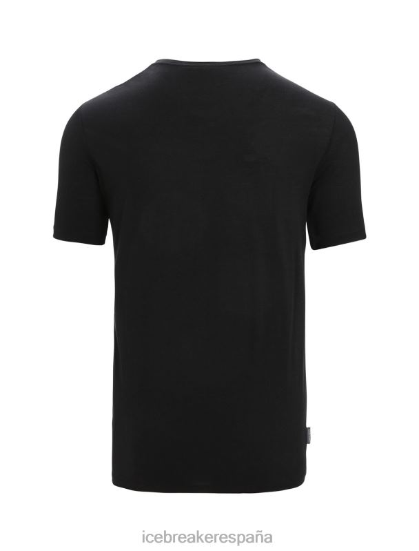 Icebreaker hombres camiseta merino tech lite ii manga corta polar padel 0V2J066 ropa negro
