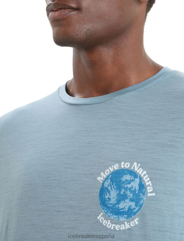 Icebreaker hombres camiseta merino tech lite ii manga corta tierra 0V2J090 ropa azul astral