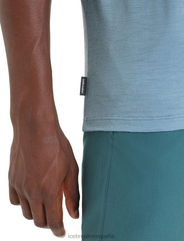 Icebreaker hombres camiseta merino tech lite ii manga corta tierra 0V2J090 ropa azul astral