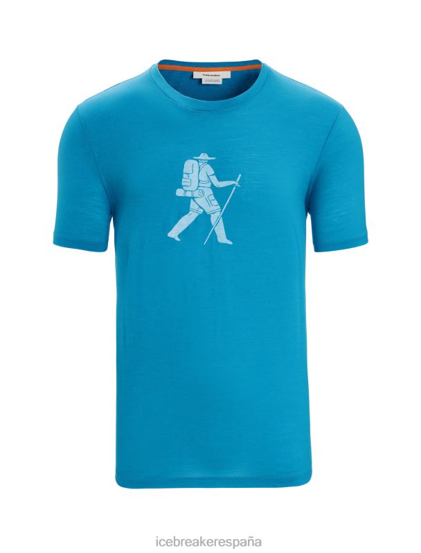 Icebreaker hombres camiseta merino tech lite ii manga corta trail excursionista 0V2J037 ropa geo azul