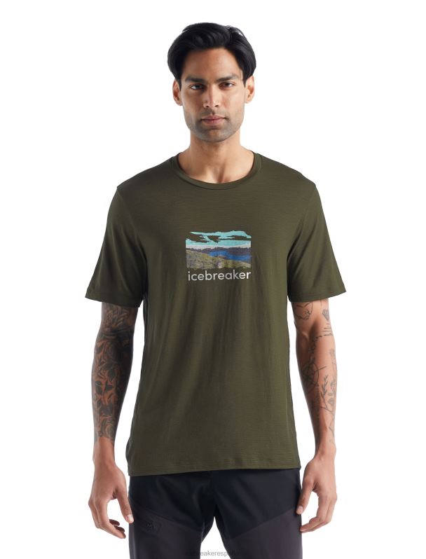 Icebreaker hombres camiseta merino tech lite ii manga corta trailhead 0V2J0473 ropa cargarse