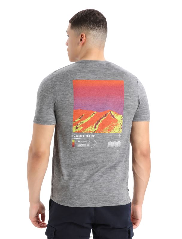 Icebreaker hombres camiseta merino tech lite ii manga corta zona alpina 0V2J0365 ropa brezo de piedra arenisca