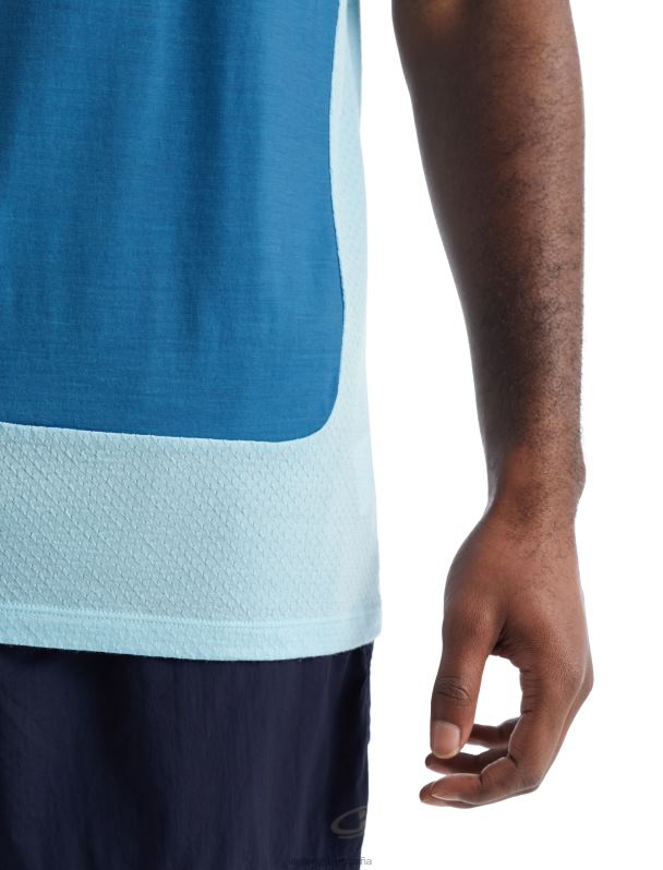 Icebreaker hombres camiseta sin mangas de merino de punto de zona 0V2J0490 ropa azul/neblina